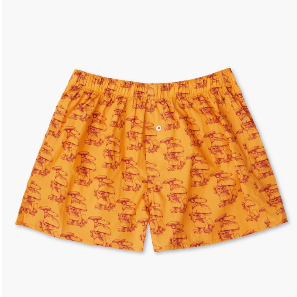 Druthers NYC Organic Cotton Gorey Sketch Shroom Boxer Short Unisex Size M